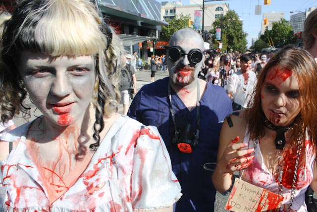 Kaihle, Quinn, and Autumn at Zombie walk vancouver august 2010